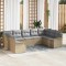 vidaXL Set de canapele pentru grădină cu pernă 9 pcs Bej Rattan poli 3345520