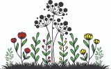 Sticker decorativ, Flori, Verde, 85 cm, 7150ST-1, Oem