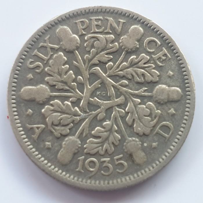 Anglia 3 pence 1935 argint