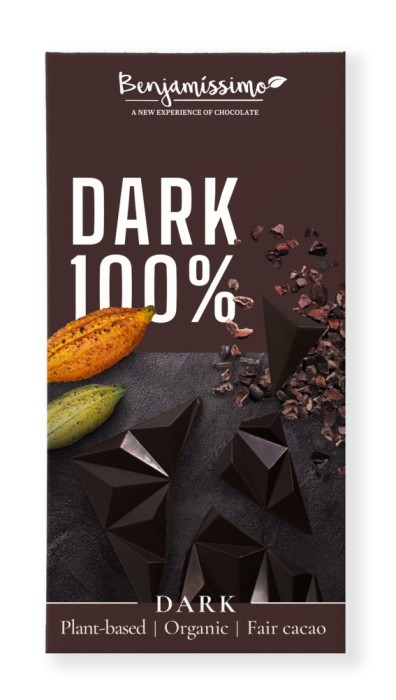 Ciocolata neagra 100% bio 60g Benjamissimo