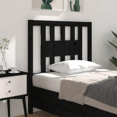 vidaXL Tăblie de pat, negru, 96x4x100 cm, lemn masiv de pin