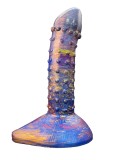 Dildo Cosmos cu Ventuza, Silicon, Albastru, 19 cm, Mokko Toys