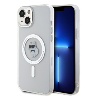 Husa pentru iPhone 15 Plus / iPhone 14 Plus - Karl Lagerfeld IML MagSafe (KLHMP15MHFCCNOT) - Choupette foto
