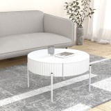Couchtisch Rill mit Schublade 36x&Oslash;60 cm Wei&szlig; [en.casa]