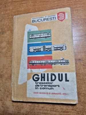 ghidul traseelor de transport in comun - din anul 1973 foto