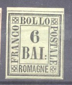 Italy Romagna 1859 Definitives Drawing numbers 6Baj Mi.7 MH AM.343 foto