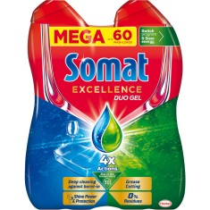 Detergent lichid pentru masina de spalat vase Somat Excellence Duo Gel, 60 spalari