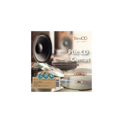 Plic pentru CD, gumat cu fereastra, set 25 bucati, hartie 90 g/mp, alb foto