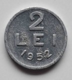2 Lei 1952 aluminiu , moneda extrem de rara cu luciu de batere . Piesa de colectie