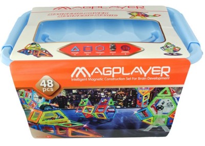Joc de constructie magnetic - 48 piese PlayLearn Toys foto