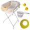 Cadita pliabila bej cu suport metalic KidsCare, termometru, perna reductor, jucarii, protectie cap, cana pliabila for Your BabyKids