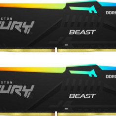 Memorie RAM, Kingston, FURY Beast Black RGB, 32GB, 2 x 16GB, DDR5, 6000MHz, CL30