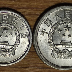 China - set 2 monede istorice - 1 fen 2006 + 2 fen 1989 -AUNC- absolut superbe!
