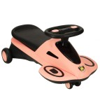 Masinuta fara pedale cu lumina si sunet Swing Car, negru - roz, 74 cm, sarcina maxima 100 kg