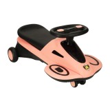 Masinuta fara pedale cu lumina si sunet Swing Car, negru - roz, 74 cm, sarcina maxima 100 kg