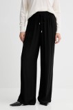 BOSS Orange pantaloni culoarea negru, drept, high waist, 50544016
