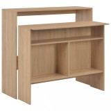 Cumpara ieftin Masă de bar cu 2 blaturi, stejar, 130x40x120 cm