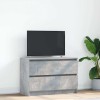 Gossi dulap tv beton gri 80x35x54 cm lemn prelucrat