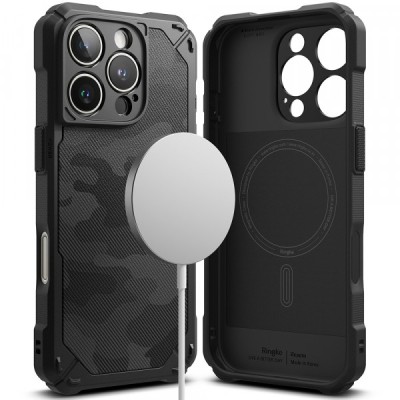 Husa MagSafe pentru Apple iPhone 16 Pro Max, Ringke, Rugged Gear, Camuflaj foto