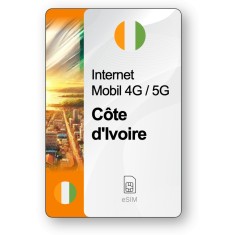 eSIM Internet C&ocirc;te d&#039;Ivoire, valabil 7 zile, trafic 1 GB, Standard
