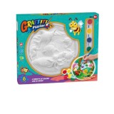 Set pentru pictat Plansa din ceramica tematica vietati marine,pensula si acuarele incluse, 17 cm