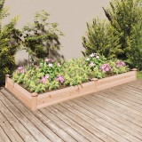 vidaXL Strat de grădină &icirc;nălțat cu căptușeală, 240x120x25 cm lemn brad