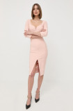 Cumpara ieftin Elisabetta Franchi rochie culoarea roz, mini, mulata