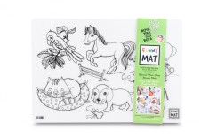 Plansa reutilizabila cu desene de colorat, model Animale Domestice si Salbatice,48x33.5 cm