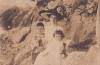 P1837N Femeie cu copii cu jucării, sf&acirc;rșit de secol al XIX, circulată poștal la Arad
