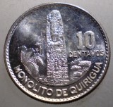J.387 GUATEMALA 10 CENTAVOS 1961 XF/AUNC ARGINT