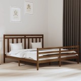 Cumpara ieftin Cadru de pat, maro miere, 200x200 cm, lemn masiv de pin