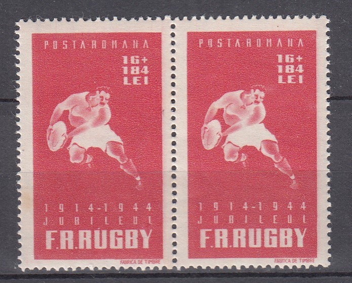 ROMANIA 1944 LP 164 - 30 DE ANI FEDERATIA ROMANA RUGBY PERECHE MNH
