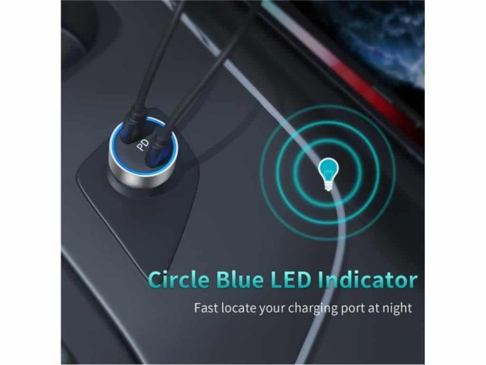 Incarcator auto 2x USB Type C PD 3.0 40W Choetech C0054-V2-SL