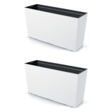 Jardiniera decorativa, Urbi Case M, alb, set 2 buc, 77x23.5x40.6 cm, 27 L GartenVIP DiyLine