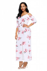 J591-25 Rochie maxi de vara, cu imprimeu floral foto