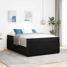 vidaXL Cadru de pat cu saltea cu saltea Negru 160 x 200 cm Catifea
