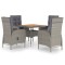 Set mobilier gradina, 5 piese, gri, poliratan, lemn acacia