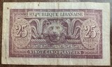 B11 9 - Bancnota foarte veche - Liban - 25 piastri - 1950