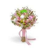 Buchet mare personalizabil cu trandafiri naturali criogenati si flori naturale uscate si criogenate