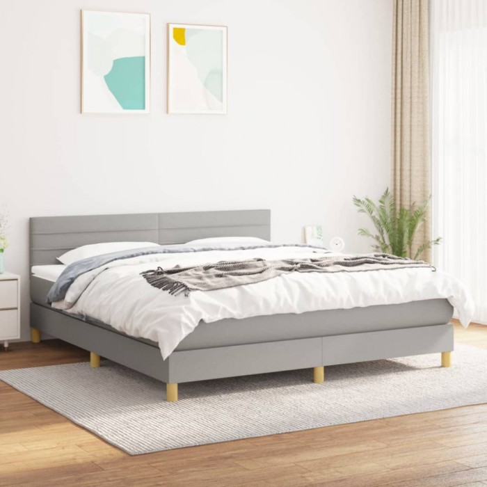 vidaXL Pat continental, gri deschis, 180x200 cm, material textil 3140713