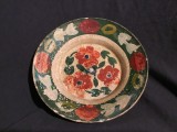 Arta / Traditie / Colectie - Veche farfurie / blid / castron din ceramica alba realizat la Vadu Crisului / Transilvania !