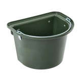 Găleată hrănire cabaline 12 litri, verde &icirc;nchis, cu dispozitiv fixare metalic și m&acirc;ner robust