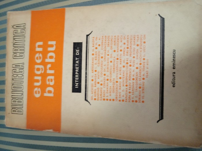 Eugen Manu, Eugen Barbu interpretat de:, ed. princeps