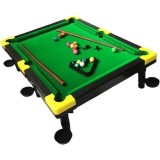 Masa de biliard, pentru copii, din plastic, cu 16 bile, dimensiune 50x37x15 cm, negru/verde
