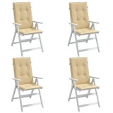Gossi perne scaun cu spatar inalt 4 buc. melanj bej 120x50x4cm textil