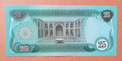 25 Dinari - Bancnota Irak - 25 Dinars - piesa SUPERBA - UNC foto