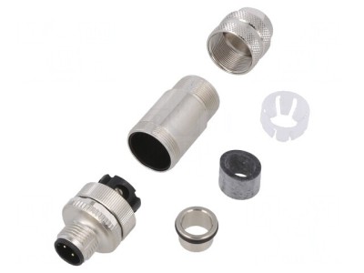 Conector M12 Mufă Tată 4 PIN Ecranat Aurit IP67 250V 4A foto