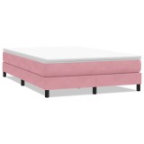 Cumpara ieftin Pat cu arcuri fara saltea roz 160x210 cm catifea