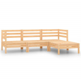 Set mobilier relaxare de grădină, 4 piese, lemn masiv de pin, vidaXL