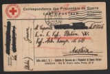 Italy 1918 Red Cross Postcard for War Prisoner Genova to Vienna Austria D.750